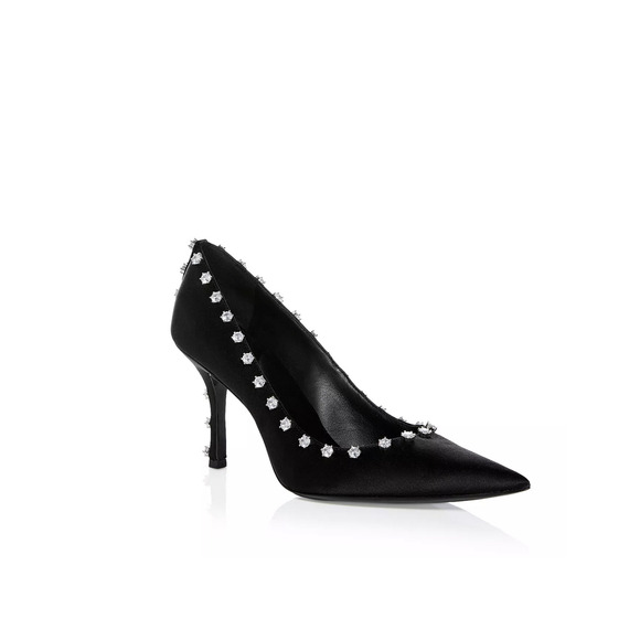 Alexander Wang Women Delphine 85 Crystal Pumps Black Size 39.5 EU 240341